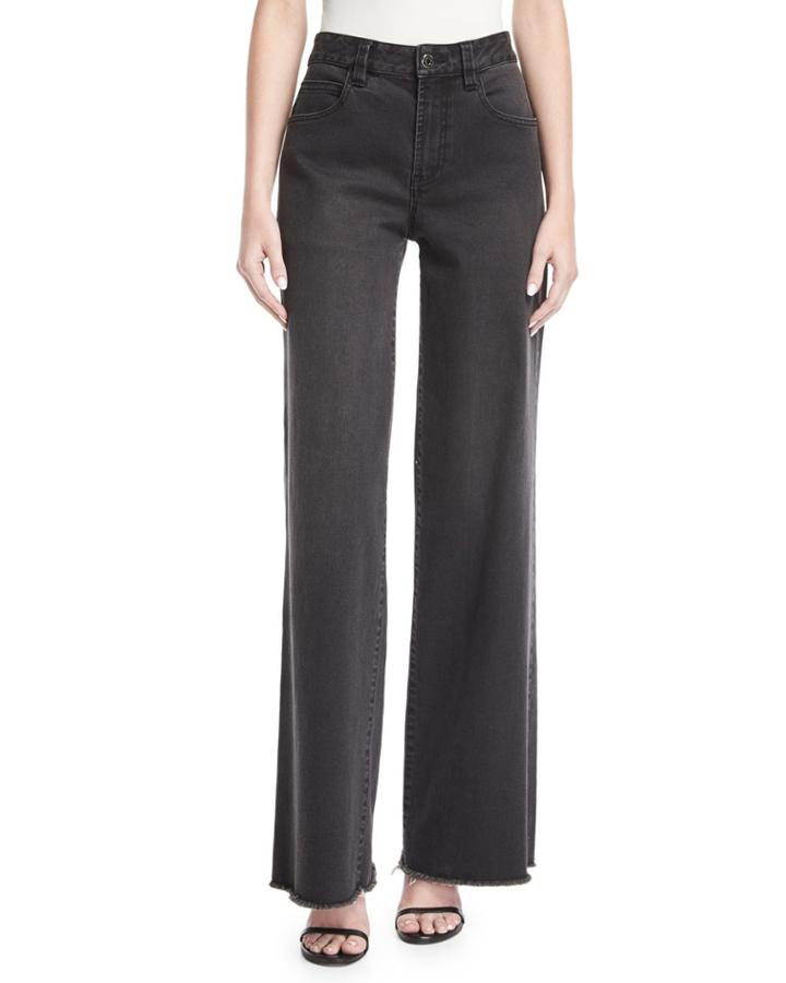 High-waist Wide-leg Denim Pants
