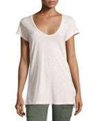 V-neck Jersey Tee, Pink