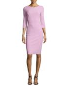 Scuba-knit 3/4-sleeve Sheath Dress,