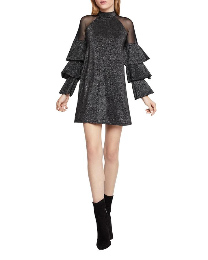 Illusion Ruffle-sleeve Glitter