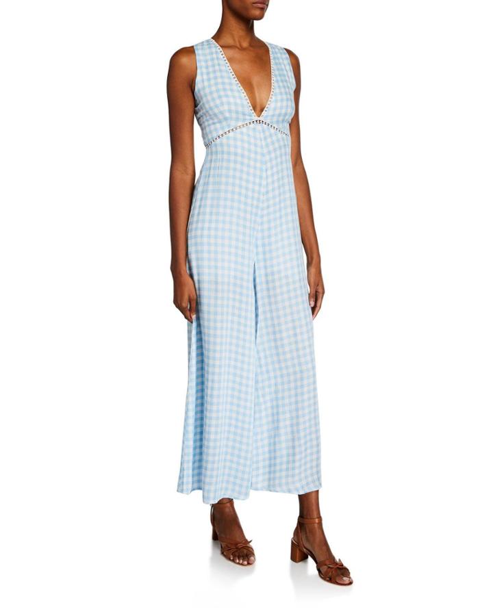 Fiesta Sleeveless Gingham Jumpsuit