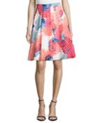 Trina Turk Floral-print Perforated Party Skirt, Women's, Size: