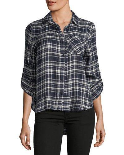 Elisa Plaid Cashmere Top
