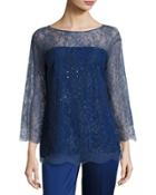 Chantilly Lace 3/4-sleeve Tunic, Violet