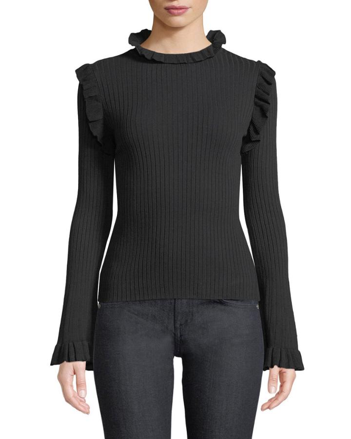 Oh La La Ruffle-trim Ribbed