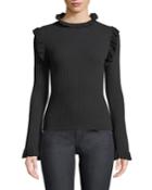 Oh La La Ruffle-trim Ribbed