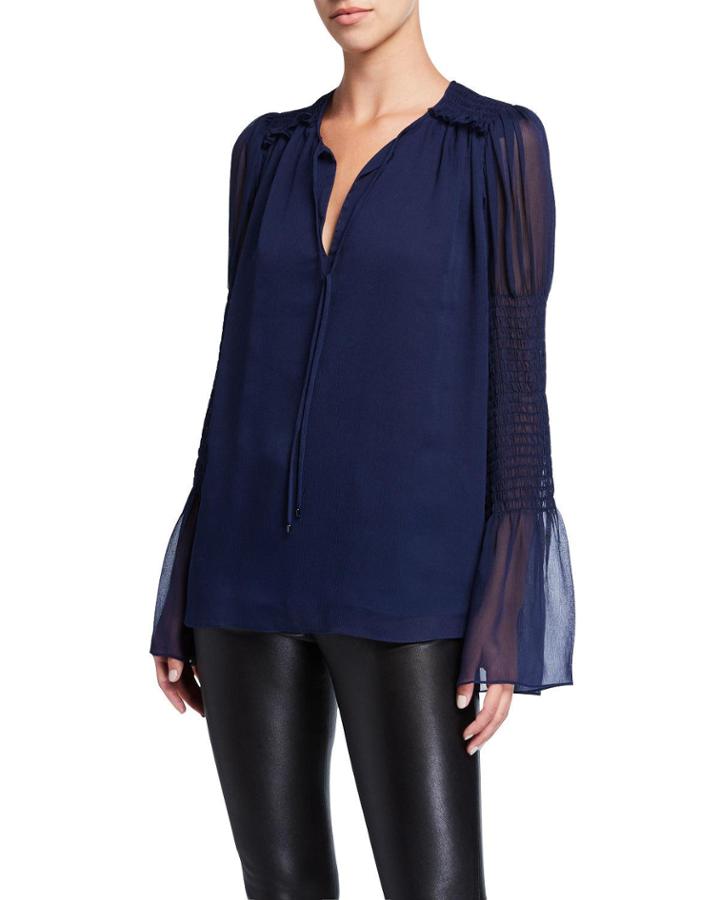 Rohini Sheer Silk-chiffon Blouse