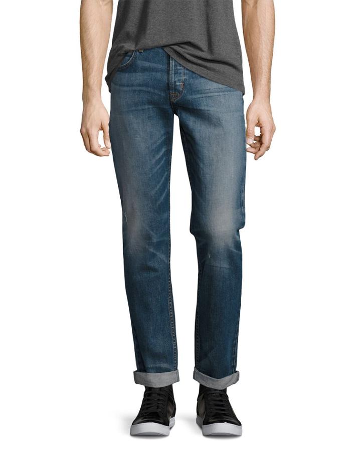 Men's Blake Double-cuff Slim-straight Jeans, Blue