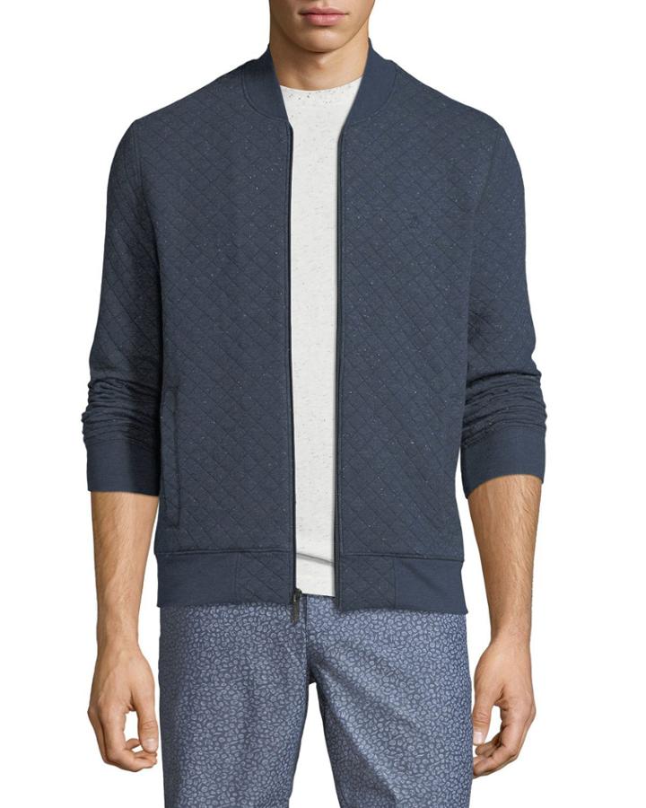 Men's Diamond-quilted Zip-front Bomber Jacket