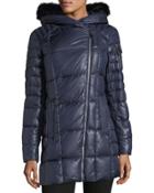 Jillian Lacquer Asymmetric Puffer Jacket