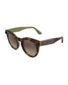 Printed Round Sunglasses, Brown/green