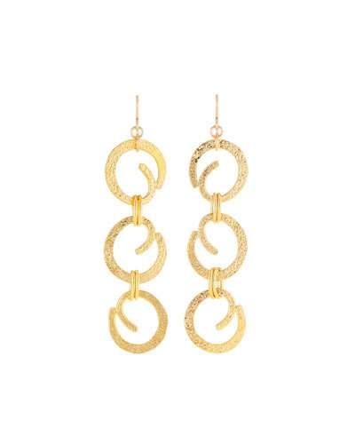 Textured Swirl Chain Drop Earrings