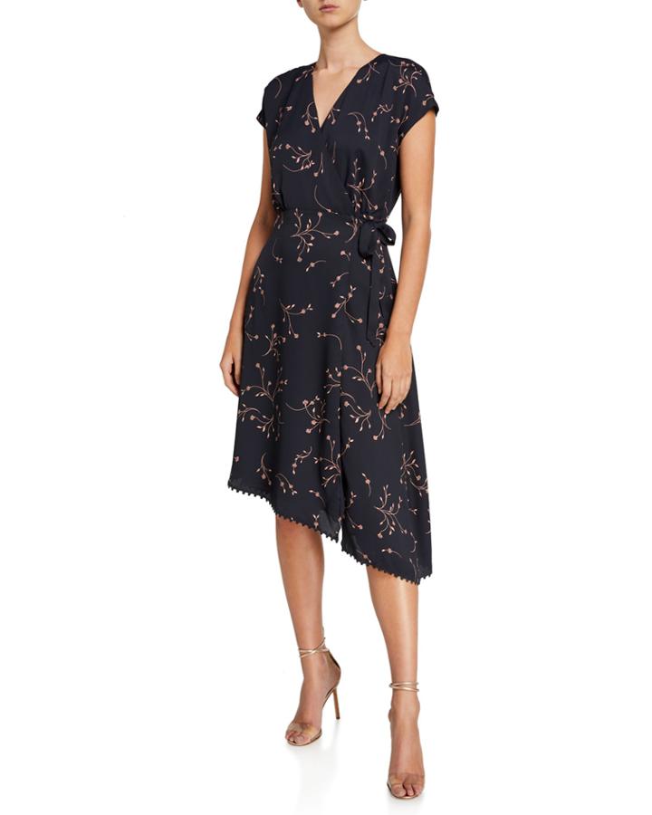 Bethwyn E Floral Asymmetrical Wrap Dress