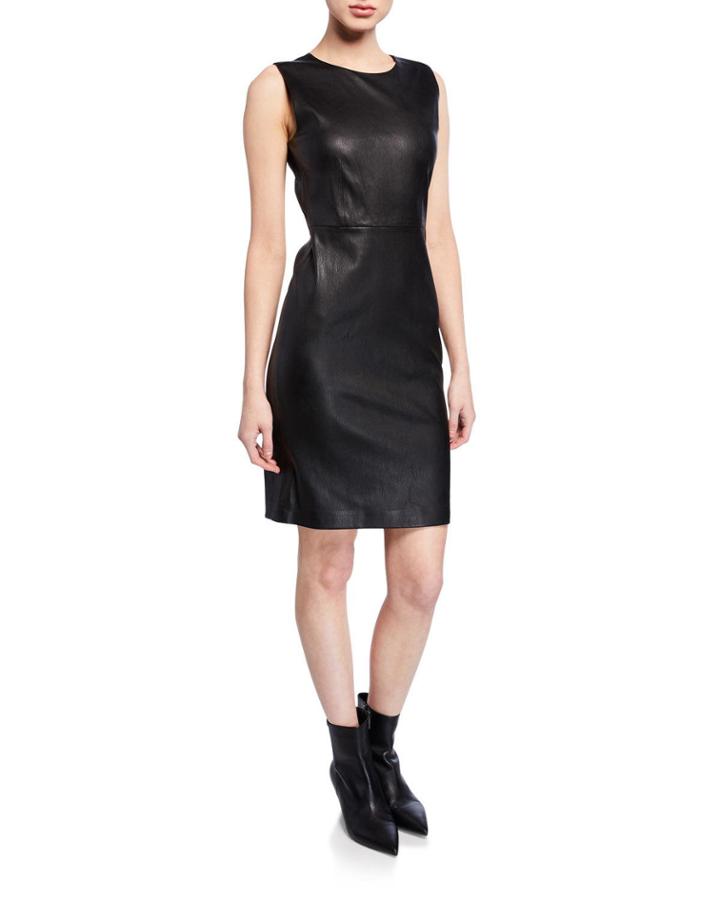 Fitted Leather Cocktail Dress