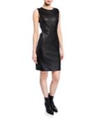 Fitted Leather Cocktail Dress