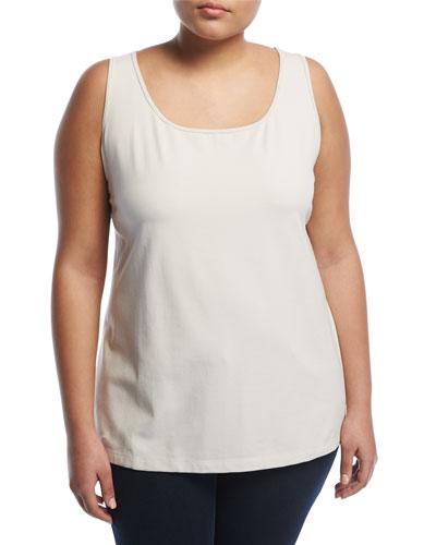 Perfect Scoop-neck Tank, White,