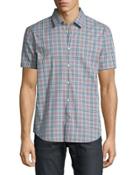 Plaid Short-sleeve Sport Shirt,