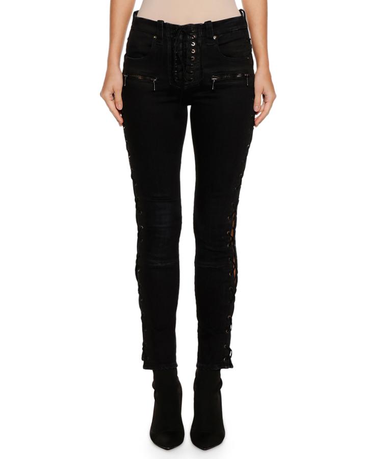 Lace-up Waxed Denim