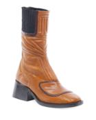 Bell Stretch Zip Booties, Brown