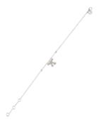Romance 18k White Gold Diamond Bow Charm Bracelet