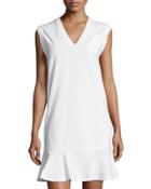 V-neck Sleeveless Flounce Dress