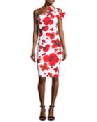 Manik Floral-print One-shoulder Cocktail Dress