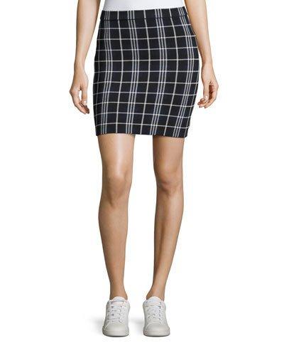 Teslianna Lustrate Plaid Skirt, Blue Pattern