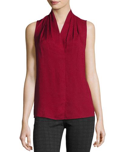 Mikayla Sleeveless V-neck Blouse,