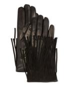 Leather Gloves W/fringe Trim