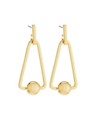 12k Gold-plated Large Triangular Bead Drop Earrings