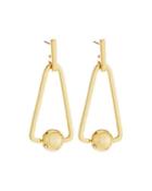12k Gold-plated Large Triangular Bead Drop Earrings