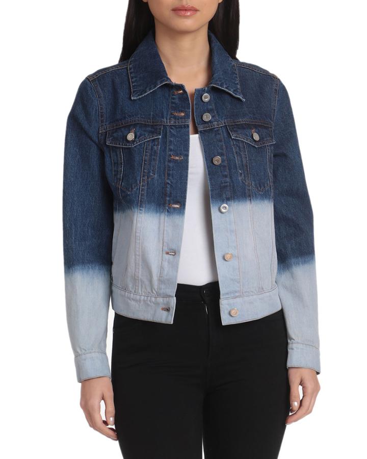 Dip-dye Cotton Trucker Jacket, Blue