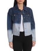 Dip-dye Cotton Trucker Jacket, Blue