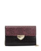 Elsa Snake & Croc-embossed Clutch