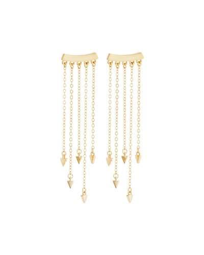 12k Gold-plated Bar Fringe Climber Earrings