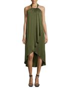 Seti Drape-front Halter-neck Dress