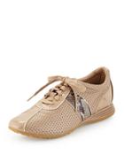 Bria Snake-print Leather Sneaker,