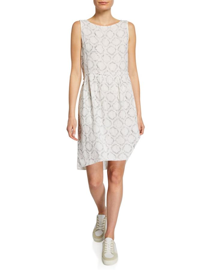 Printed Boat-neck Dress