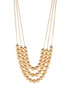 Long Triple-strand Beaded Necklace,