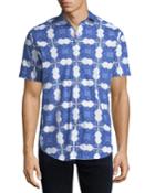 Men's Shaped-fit Short Sleeve Printed Woven