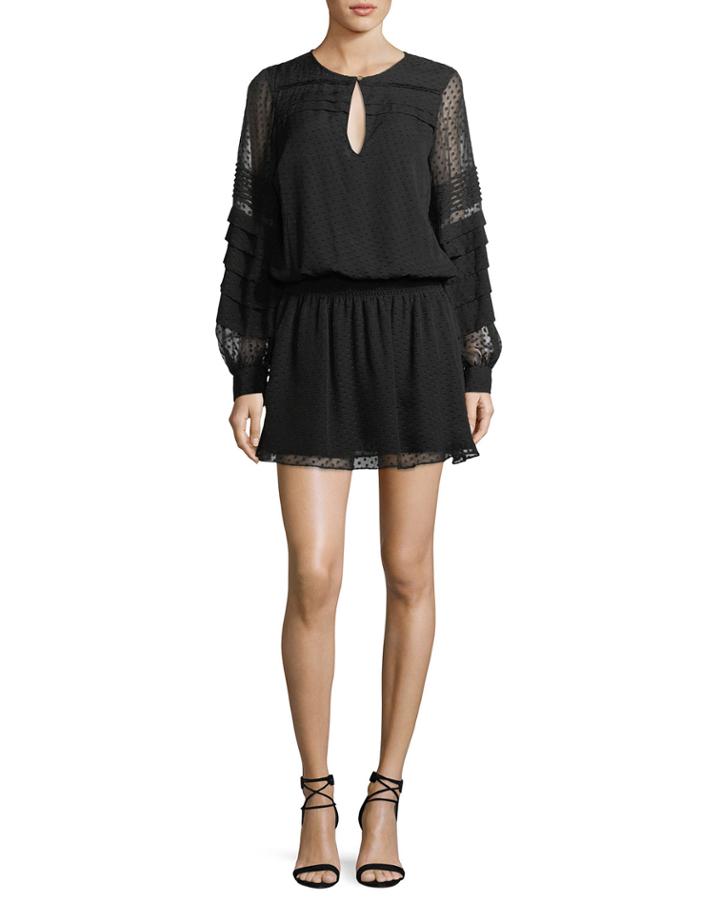 Ella Long-sleeve Dotted Chiffon