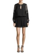 Ella Long-sleeve Dotted Chiffon