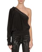 One-sleeve Banded-waist Lace-up