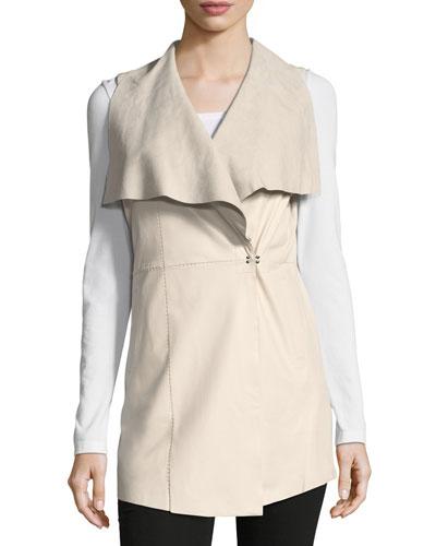 Drape-front Leather
