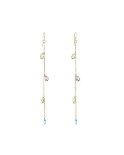 Long Crystal Chain Dangle Earrings,