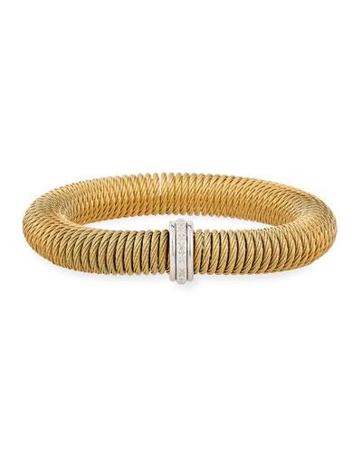 Kai Steel & 18k Spring-coil Bangle, Yellow