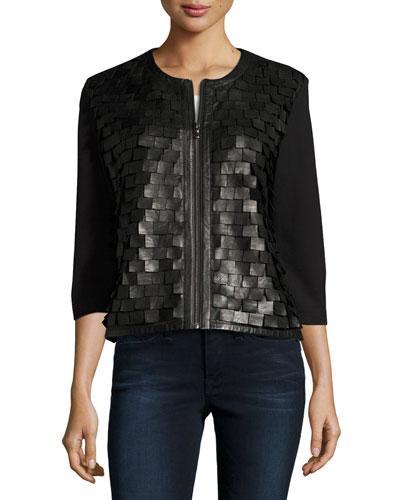 Leather-paneled Armour Jacket, Black