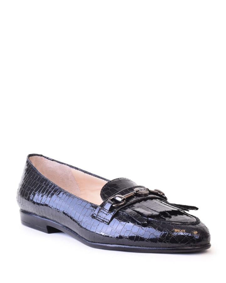 Exotic-print Kiltie Ballet Flats