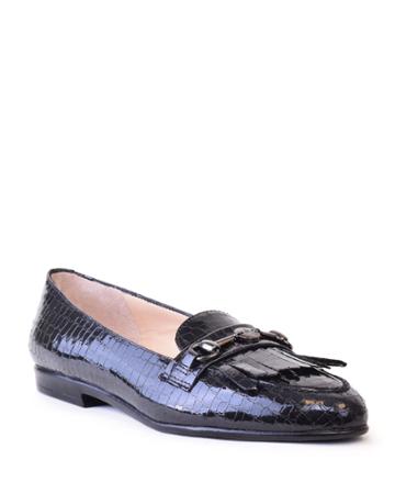 Exotic-print Kiltie Ballet Flats