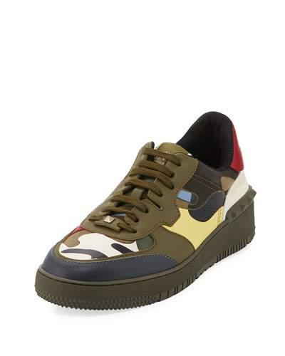 Camo Mixed Fabric/leather Platform